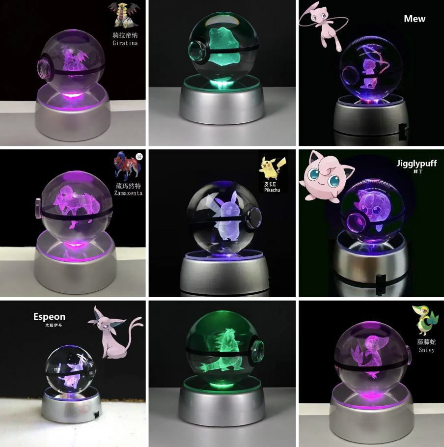 3D Pokémon Orb – LED Crystal Display